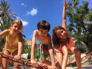 English summer camp in Sarrià. Outdoor activities in the park.